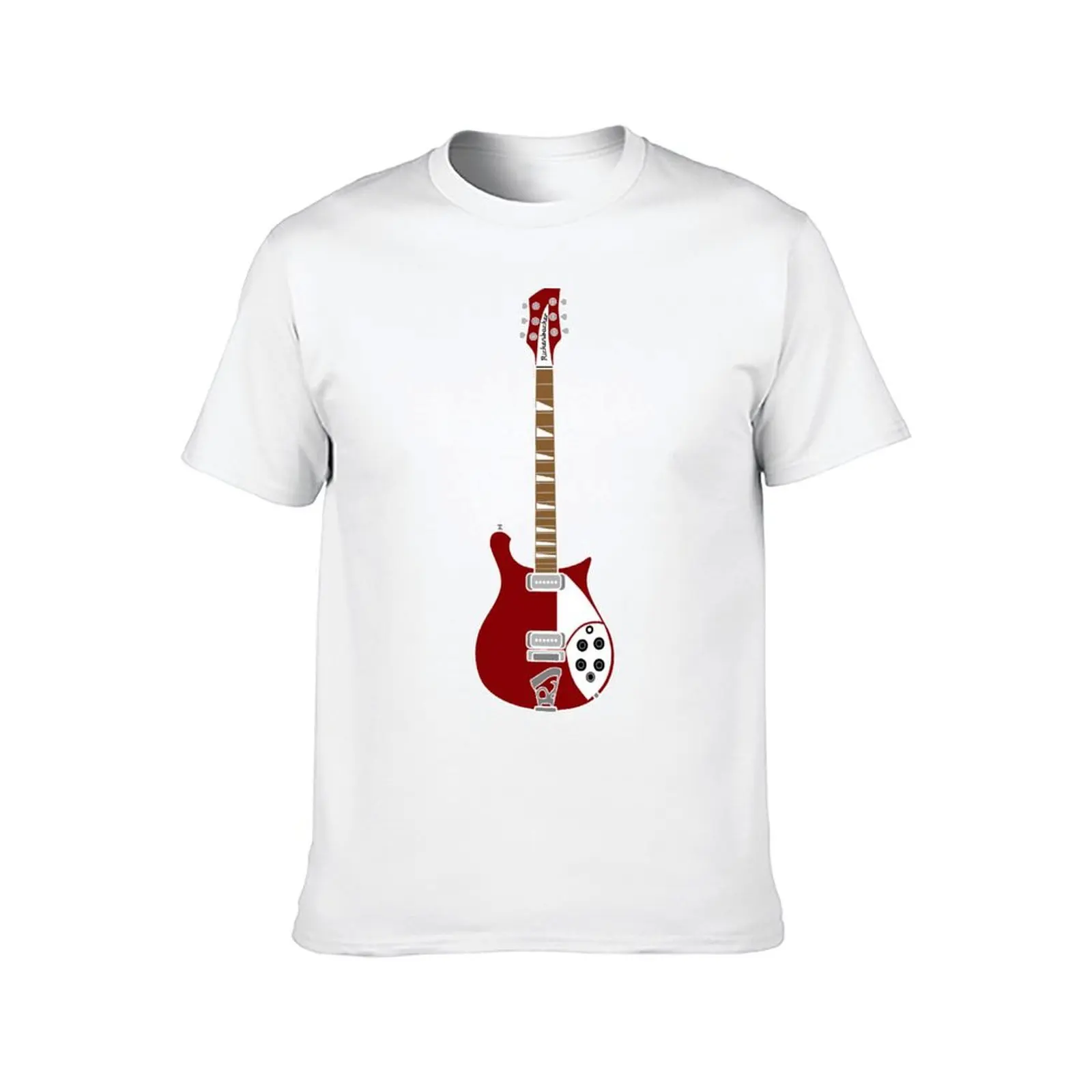Фото Футболка GUITAR SILHOUETTES-RICKENBACKER 660, мужская футболка из хлопка, мужская футболка из 100% хлопка, футболка №2