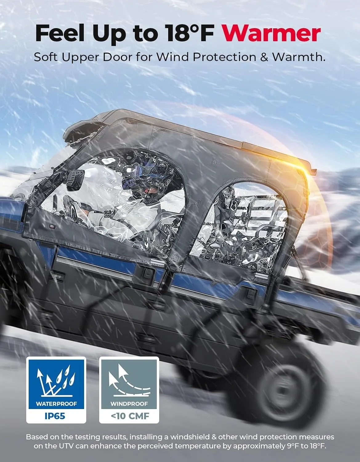 Фото Верхнее окно корпуса кабины, совместимое с KAWASAKI MULE PRO-DXT, MULE PRO-FXT 1000 820 2015-2025, мягкие верхние двери UTV №2