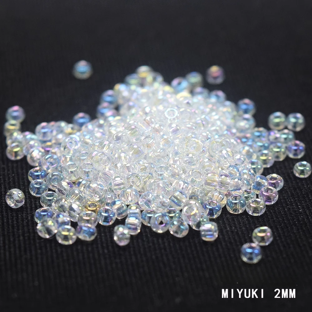 MIYUKI Japan 11/0 2 мм/4 мм прозрачный переливающийся # 250 жемчужных стеклянных бусин |   Товары для бисероплетения ювелирных изделий своими руками