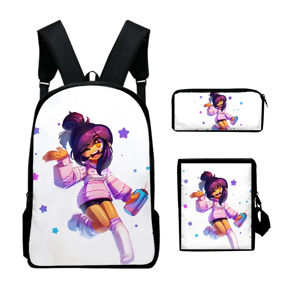 Фото Новинка, в Aphmau merch, комплект из 3 предметов, легкий Молодежный Школьный рюкзак для мальчиков и девочек, сумка-мессенджер с 3D-принтом, Женский карандаш №4