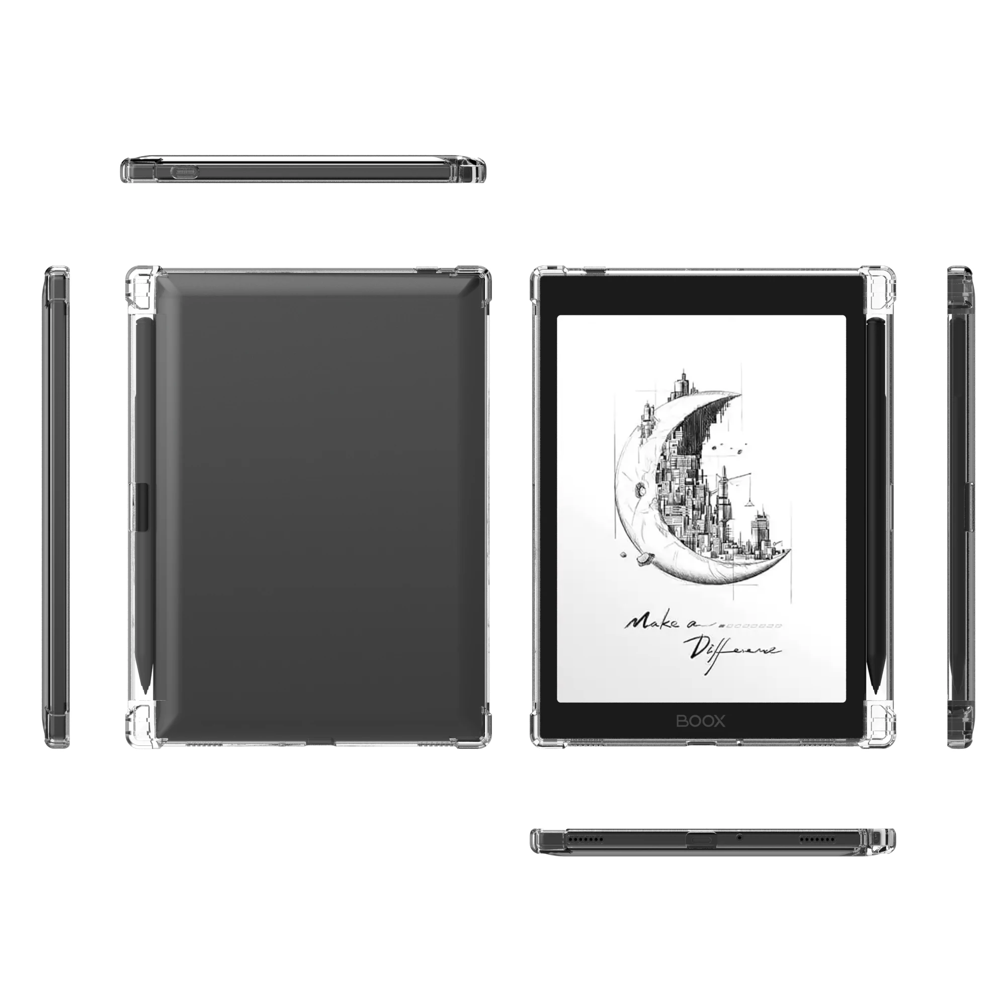 Фото Прозрачная фотография для планшета Onyx Boox Tab Mini C-ультратонкая легкая Прозрачная силиконовая Гибкая мягкая задняя крышка с держателем для ручки №4