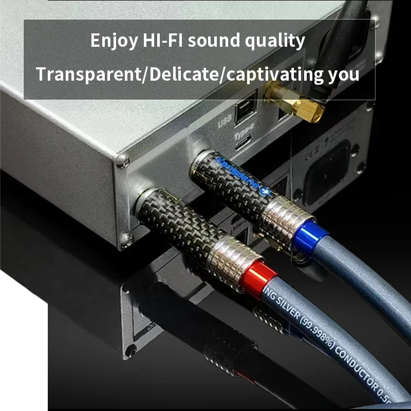 Фото Hi-Fi аудиоусилитель с кабелем 2RCA на 2RCA, зарядный кабель из углеродного волокна №3
