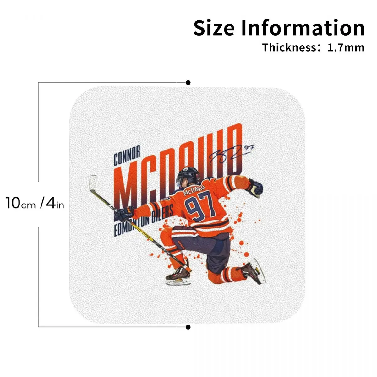 Фото Connor McDavid 97 для Edmonton Oilers, подставки для вентиляторов, кухонные салфетки, изоляционные кофейные коврики для чашек, посуда, подушечки, набор из 4 шт. №2
