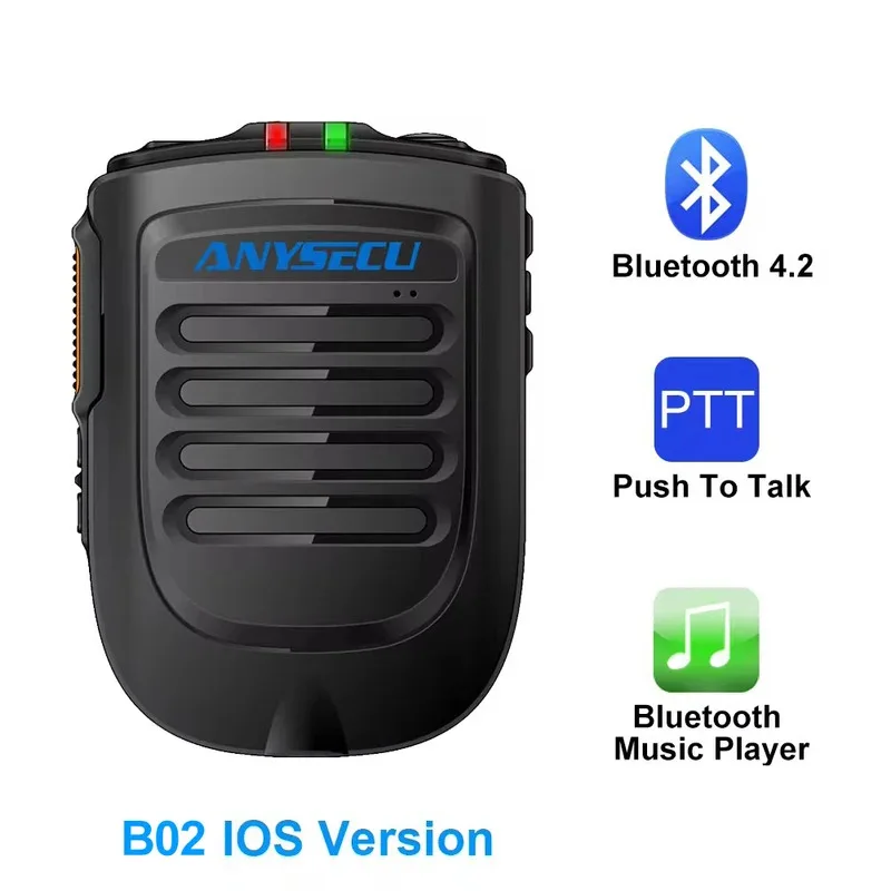 Bluetooth-микрофон B02, подходящий для IP-радио с приложением REALPTT ZELLO, система IOS, беспроводной ручной микрофон