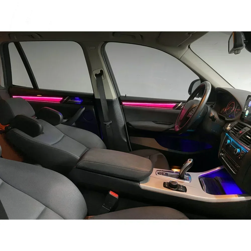 Фото 64 цвета Symphony Ambient Lights 22 в 1 для BMW X3 X4 F25 F26 2012-2017, динамическая атмосферная лампа, автомобильные аксессуары с управлением через приложение №4
