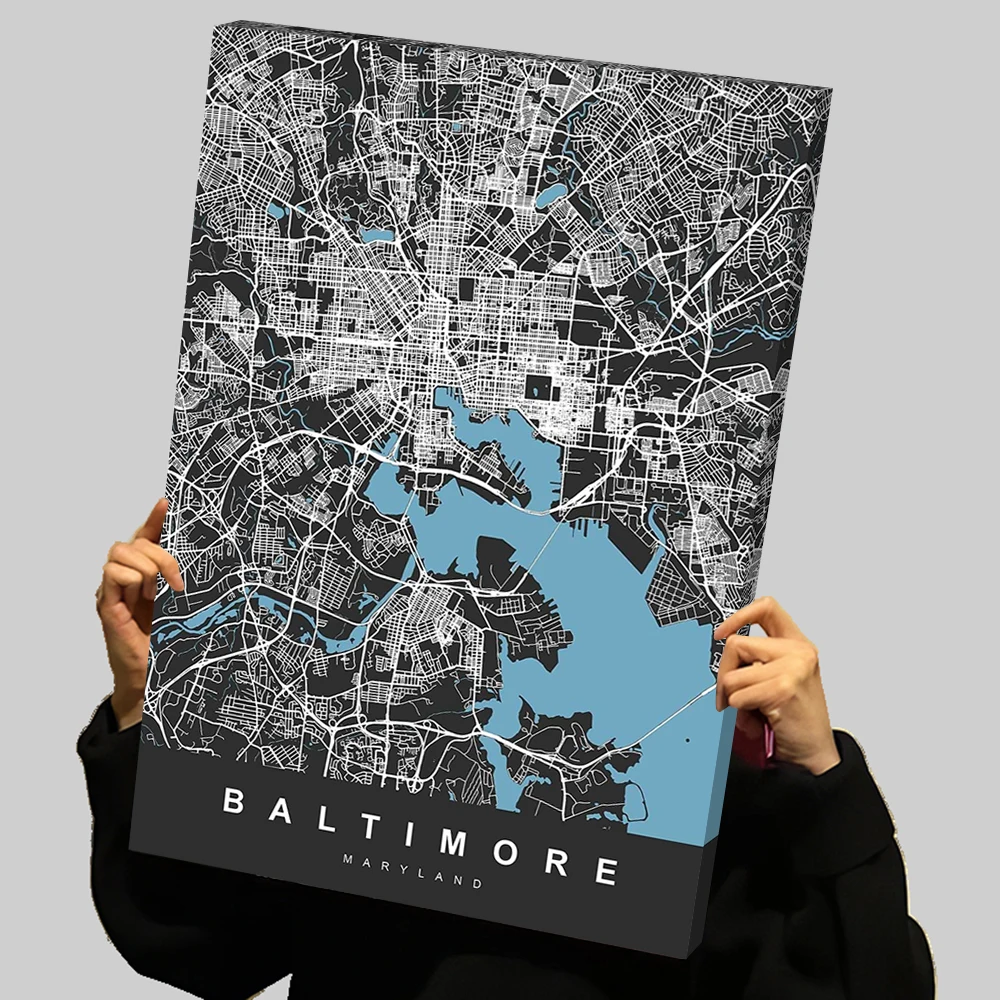 Baltimore Мэриленд карты США принты плакат на заказ холст картина настенное искусство украшение интерьера гостиная палочка Deko домашний декор