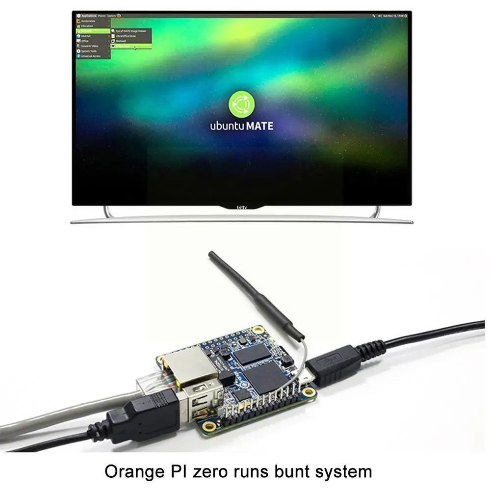 Плата для разработки Zero Orange Pi Zero Ram с чипом Allwinner H616 10/ubuntu/debian /run Bt/Wi-Fi, поддержка ОС Android Sin O8m6