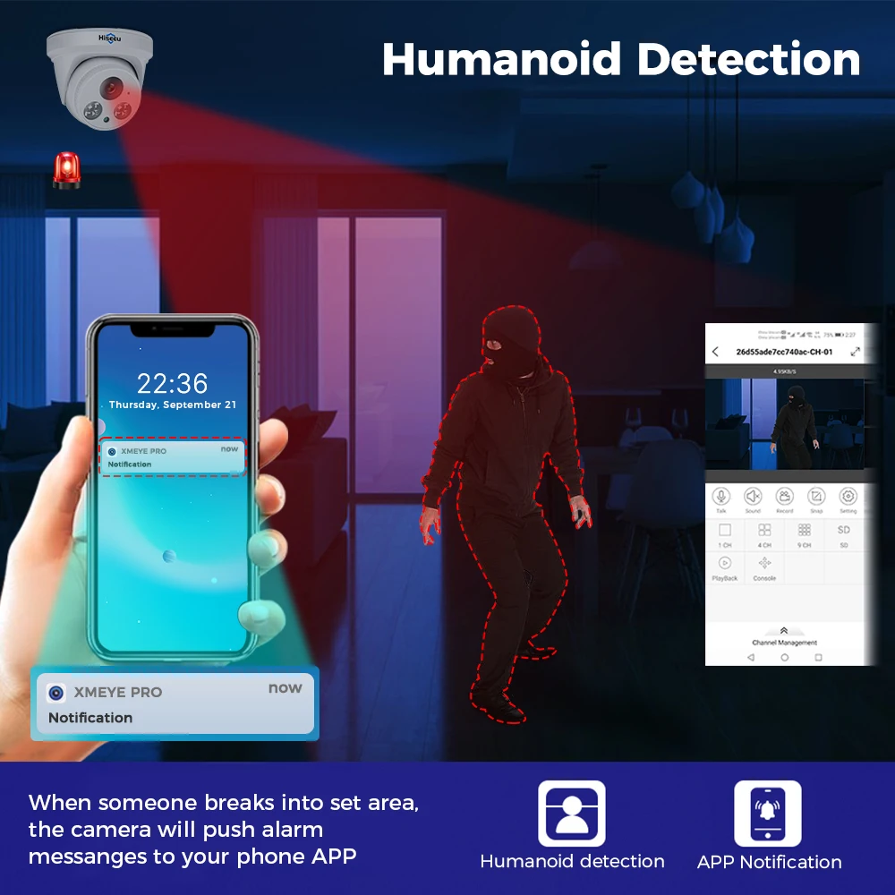 Фото Камера Hiseeu 4 МП 5 Мп POE, новейшая камера XMEye Pro ONVIF №2