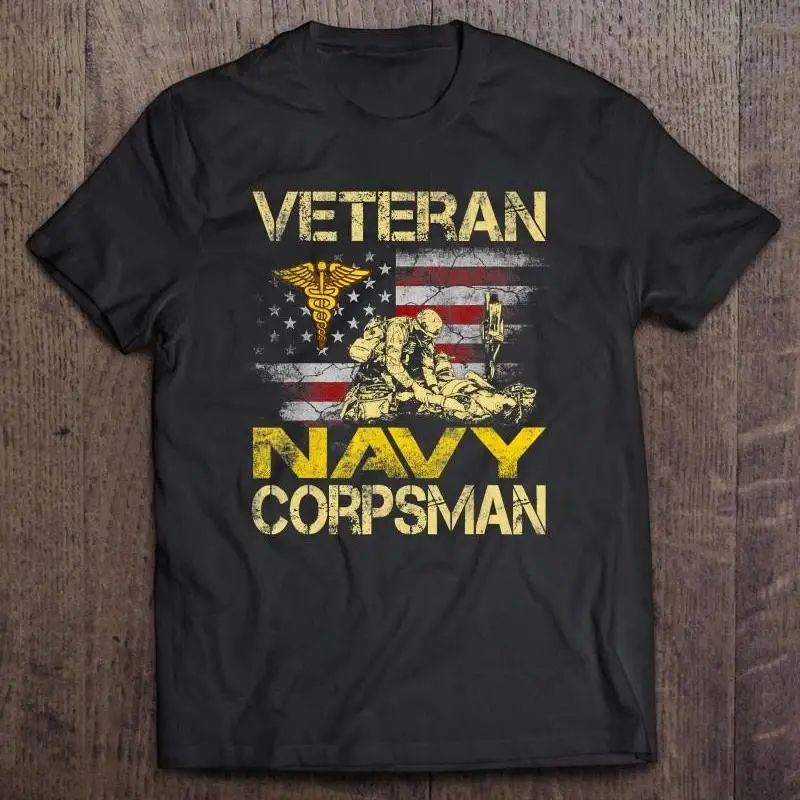 Винтажная футболка Proud Veteran Navy Corpsman с флагом 4 июля_rsn_39