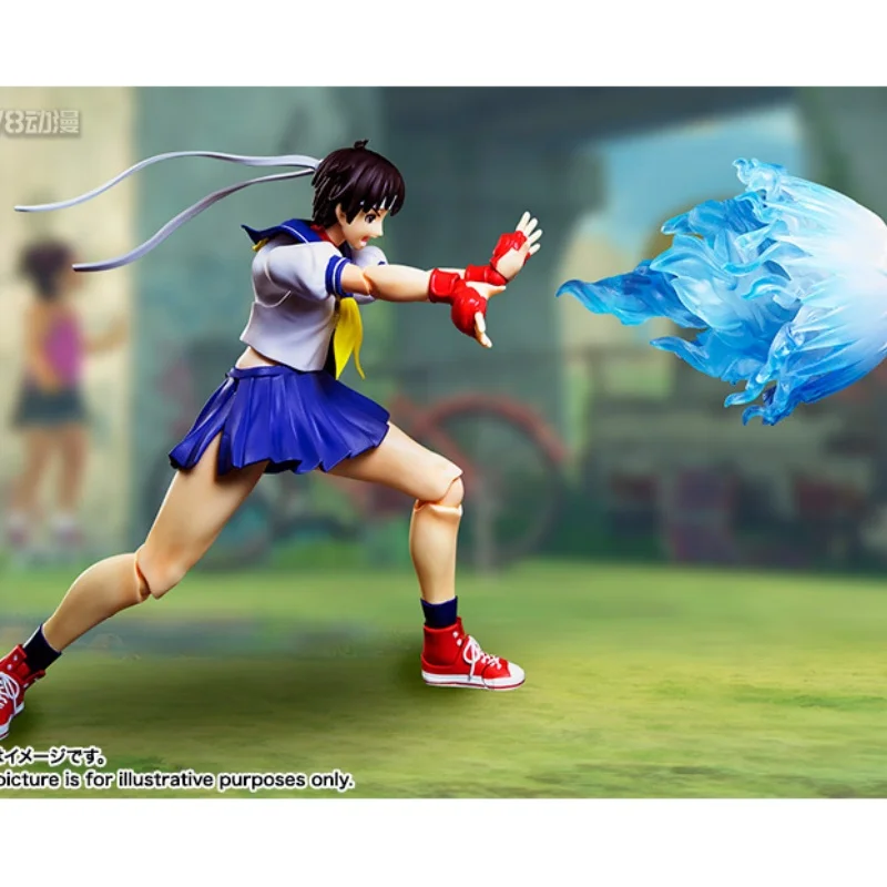 Фото Bandai оригинальный SHF Street Fighter серии No 08 Сакура Касугано аниме экшн-кукла игрушка ручной работы модель ювелирные изделия детские подарки №5