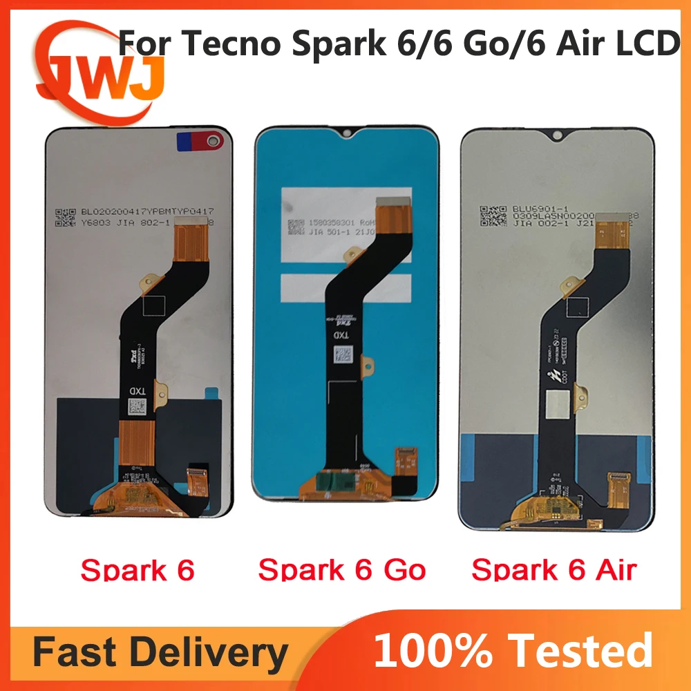 Фото Tecno Spark 6 KE7 Spark 6 Go KE5j KE5k Spark 6 Air KE6 Замена дигитайзера сенсорного ЖК-экрана в сборе; Новый; 100% оригинал, протестировано №2