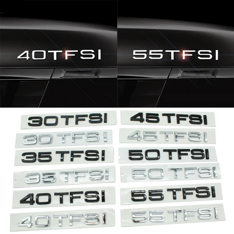 Фото 3D ABS автомобильный Стайлинг 30 35 40 45 50 55 60 TFSI эмблема заднего багажника значок наклейка для Audi A4 A5 A6 A7 A8 Q3 Q5 S6 Q7 Q8 Q2 №4