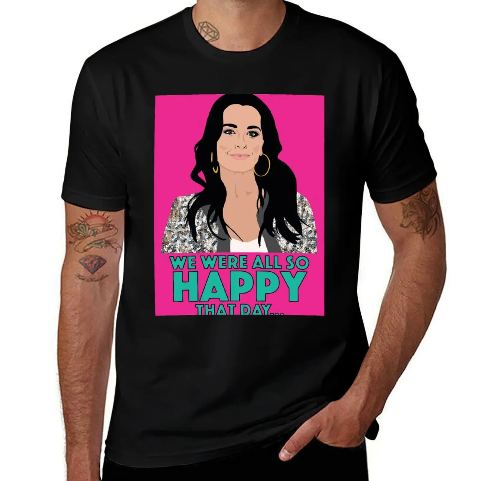 KYLE RICHARDS We Were All So Happy That Day... RHOBH (Настоящие домохозяйки Beverly Hills) Футболка аниме футболки мужская одежда