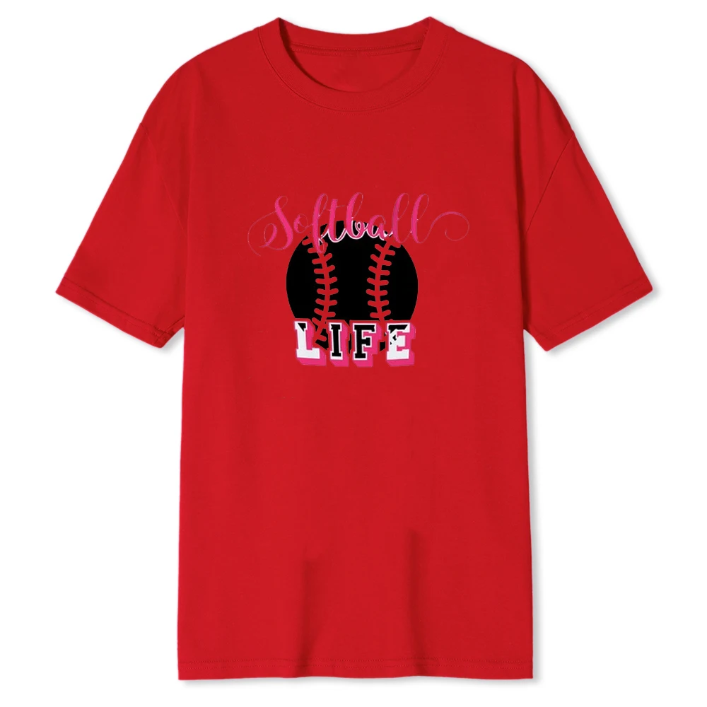 Фото Софтбол Life Gift День игры Софтбол Life Clipart Футболка Дизайн Сумка для матери Svg С круглым вырезом Забавные футболки с принтом Унисекс Хлопок Уникальный №4