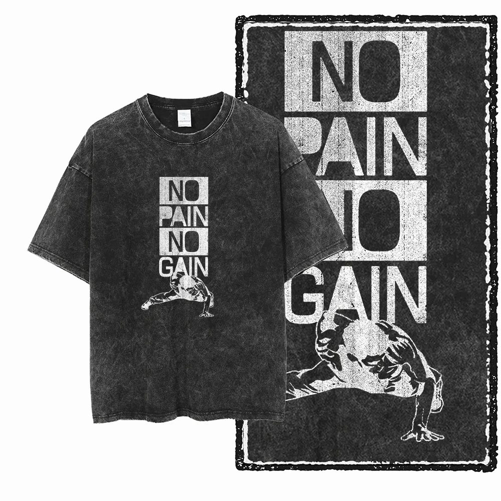 Фото YG BODY BUILDING хлопковая футболка унисекс с принтом Acid Washed Graphic Cool CROSSFIT уличная мужская футболка большого размера для мужчин №4