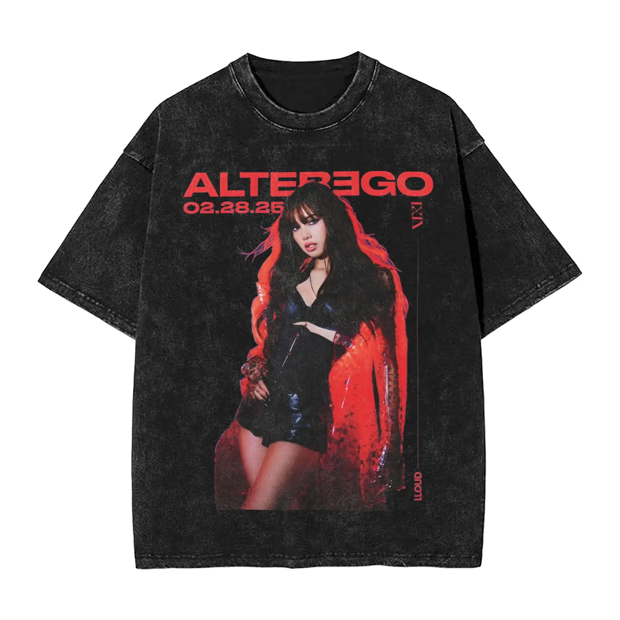 Футболка с рисунком ALTER EGO LISA, мужская и женская одежда, винтажные футболки из стираного хлопка в стиле хип-хоп, футболки большого размера с короткими рукавами, топы