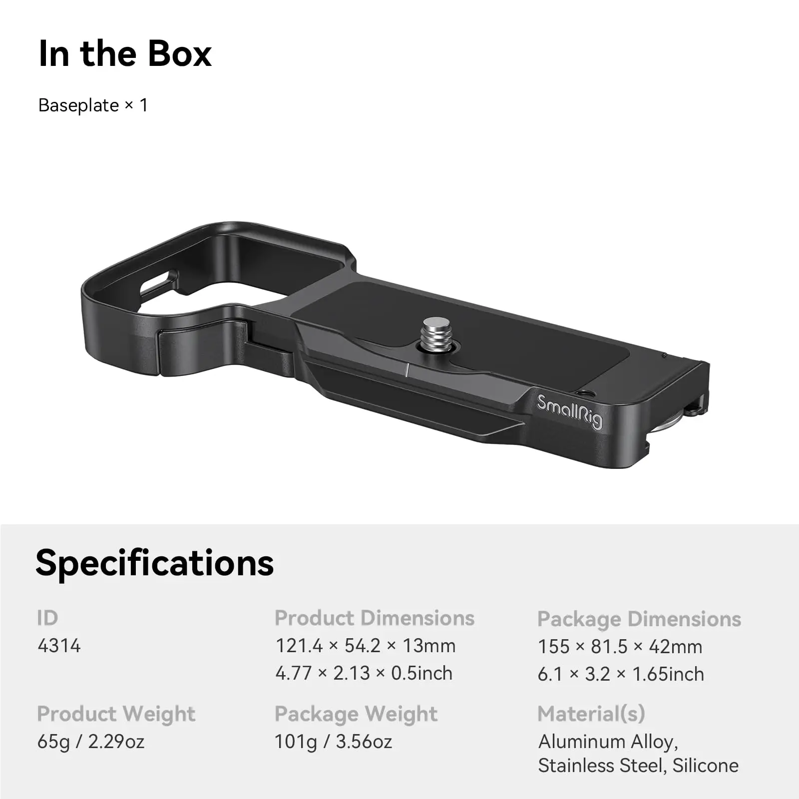 Базовая пластина SmallRig для Sony ZV-E1 4314 с быстро переключателем Arca-Swiss Baseplate для DJI RS 2RSC 2RS 3RS 3 PR0 для штативов (art.: 3920ca678c6e8) - 3920ca678c6e8