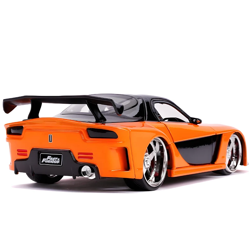 Фото JADA 1:24 Fast & Furious Han's Mazda RX7 Легкосплавный автомобиль Литье под давлением и игрушечный транспорт Модель автомобиля Миниатюрная масштабная модель автомобиля для детей №2