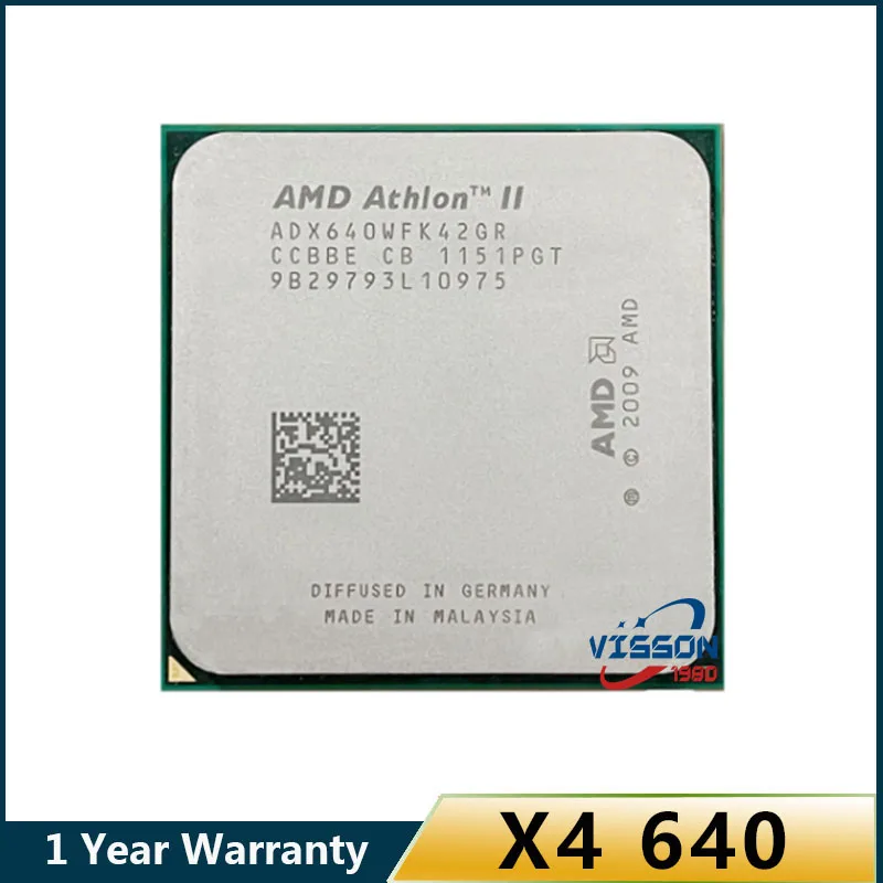 Четырехъядерный процессор AMD Athlon II X4 640 3 ГГц, процессор ADX640WFK42GM X4-640 Socket AM3