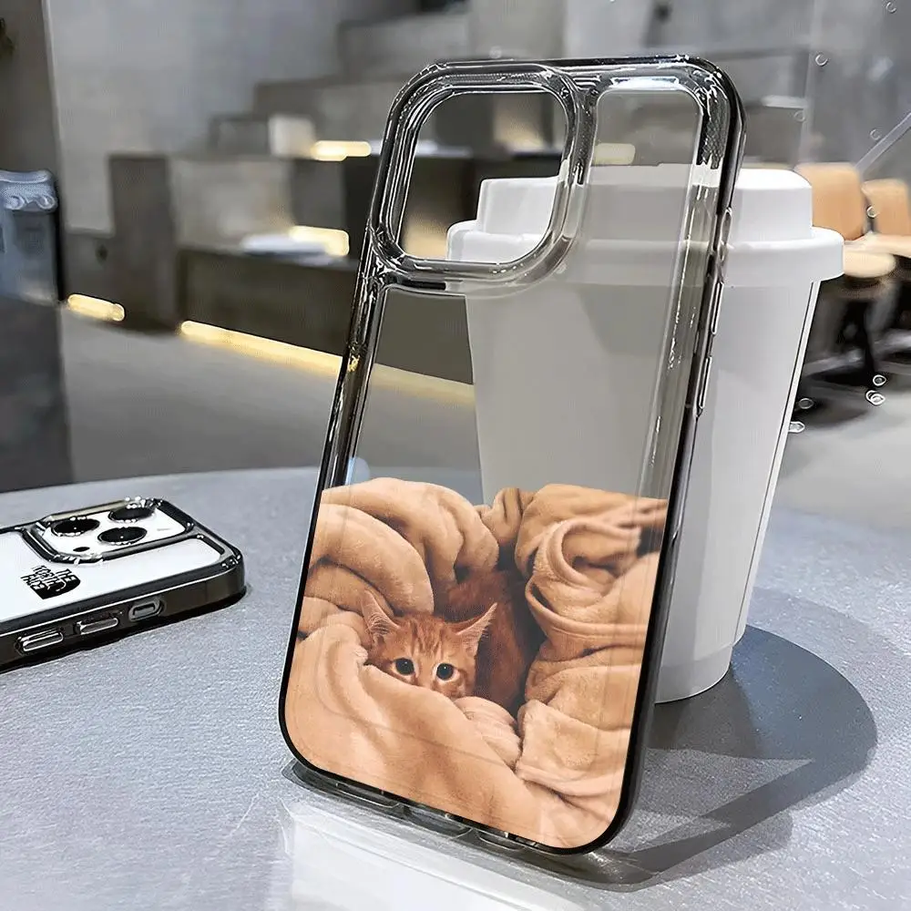 Прозрачный чехол для телефона с милым кошачьим узором, подходит для iPhone 16, 16Pro, 16Pro Max, 16Plus до 11, 12, 13, 14, 15 серий (art.: 3920cd93e36d3) - 3920cd93e36d3