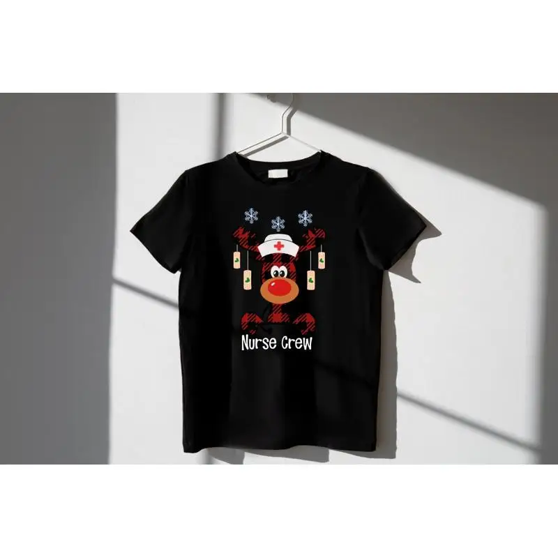 Рождественская футболка медсестры SweaT Merry s для медсестер в школе с оленями, Рождество для медсестер
