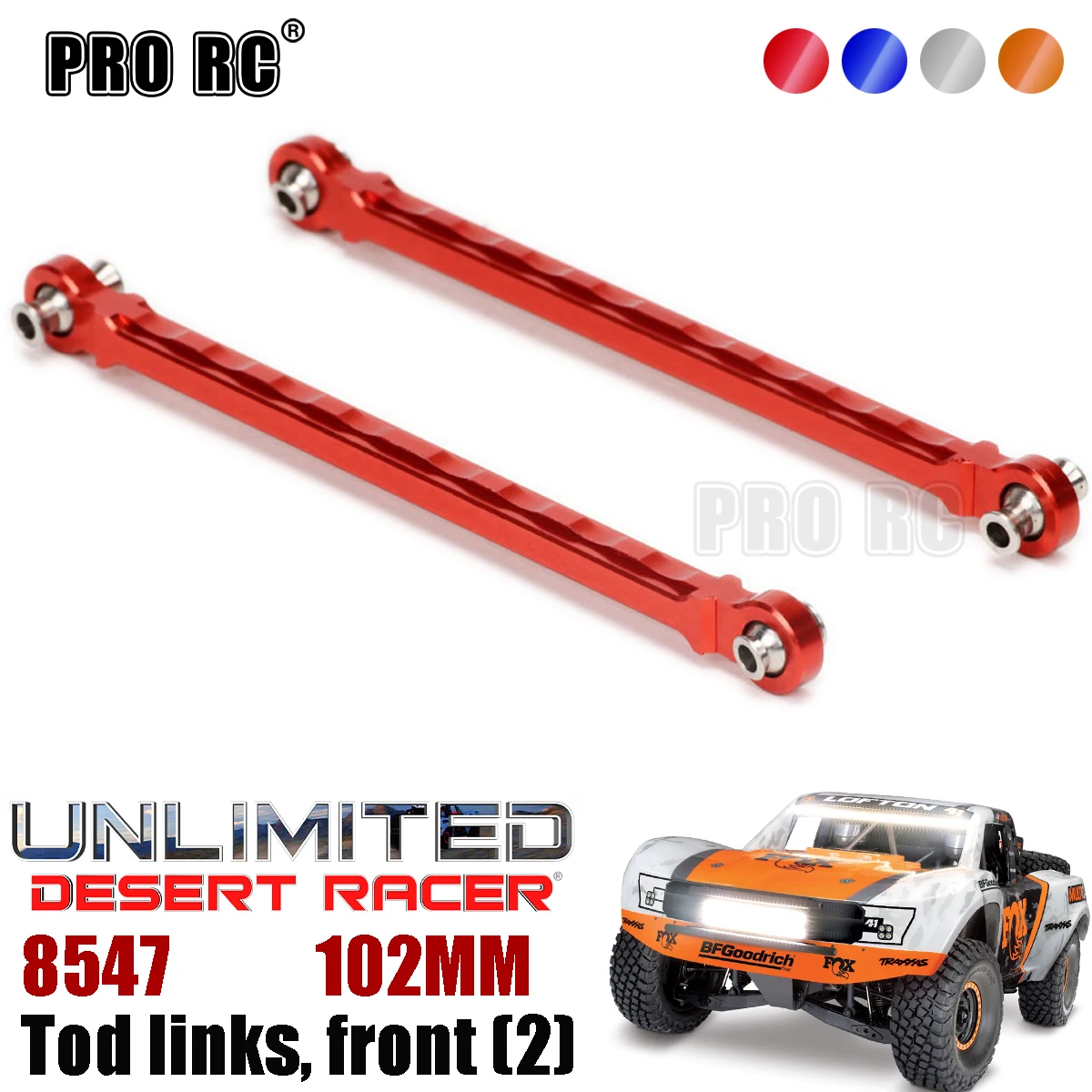 2 шт. 8547 102 мм передняя тяга тяги из алюминиевого сплава для Traxxas 1/7 Unlimited Desert Racer UDR 85076-4 85086-4 радиоуправляемая деталь автомобиля