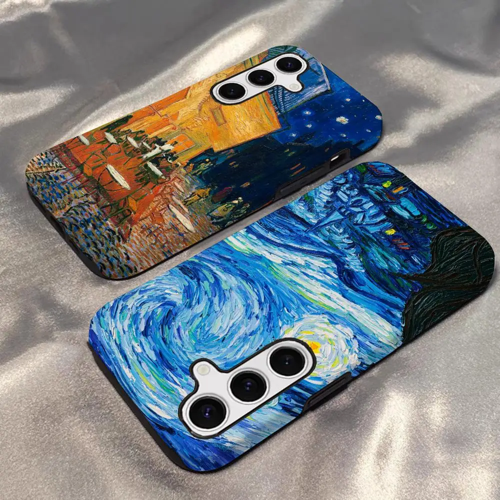 Чехол для телефона Van Gogh Oil Paint для Samsung S25 S24 S23 S22 S21 Plus Ultra A56 A36 A26 A16 глянцевый HD жесткий чехол для ПК
