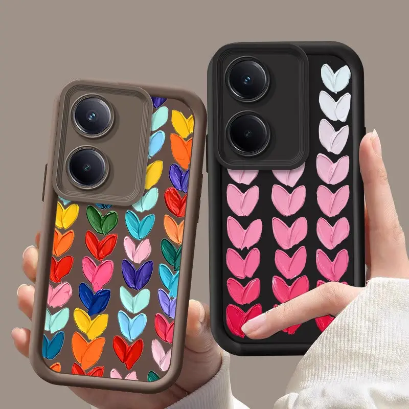 Чехол для телефона Y100 Oil Painting Love для VIVO Y91 i Y89 V29 V29Pro V27 25 23 V21 X90 Pro X80 X70, противоударная защитная задняя крышка
