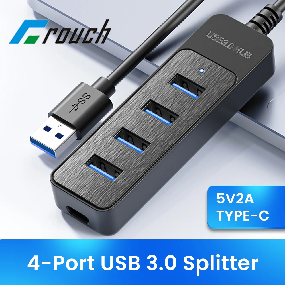 4-портовый концентратор USB 3,0, разветвитель 2,0, адаптер Type-C, Расширительная док-станция, высокоскоростная передача, несколько расширителей, Разветвитель USB C для ПК и ноутбуков