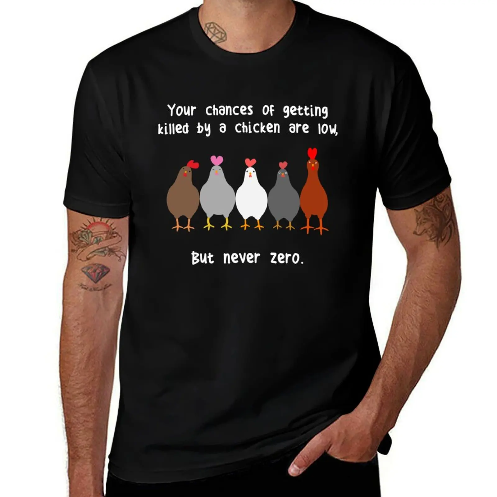 Футболка Never Zero Chicken, одежда на день Святого Валентина, футболка на заказ, новое издание, футболки для мужчин с графикой