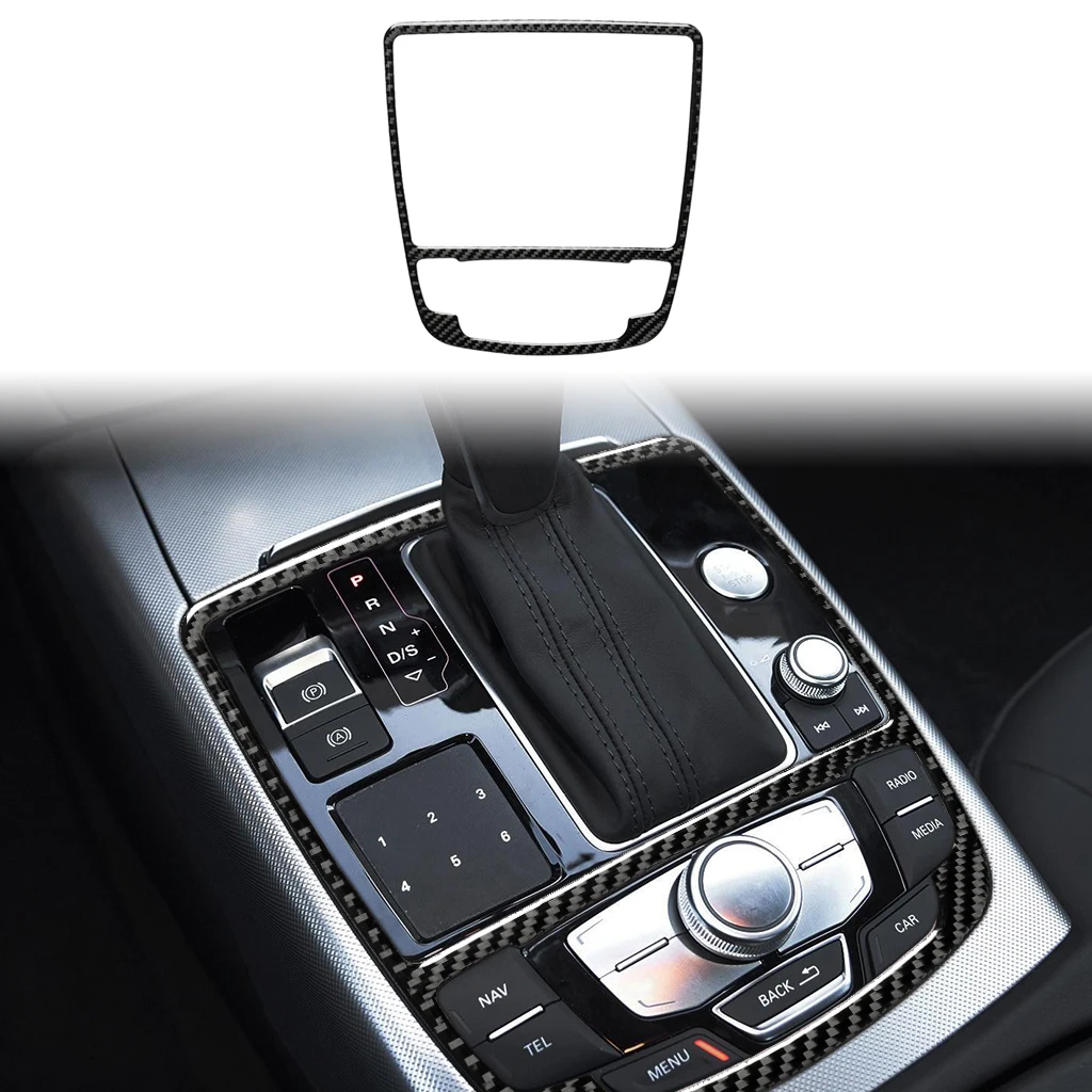 Автомобильная наклейка на панель переключения передач для Audi A6 C7 аксессуары S6 A7 S7 4G8 2012-2018 аксессуары для салона автомобиля из углеродного волокна