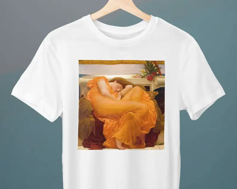 Flaming June, Фредерик Лейтон, футболка унисекс, художественная футболка, подарок для нее, подарок для Него, подарок для любимого искусства