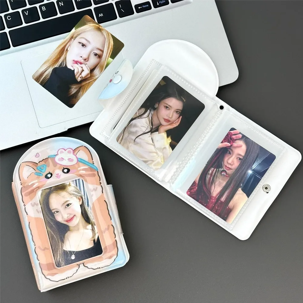 Kawaii 3-дюймовый фотоальбом 32 рукава милый щенок кошка карточка альбом ПВХ Idol карточка Коллекция Книга девушки