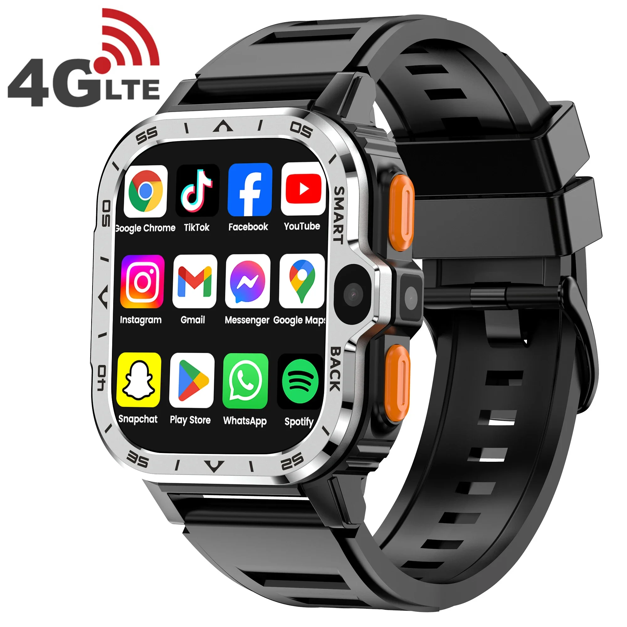 VALDUS 4G SIM-карта Android-телефон Smartwatch 5G GPS WIFI двойная камера 2024 черные умные часы PGD