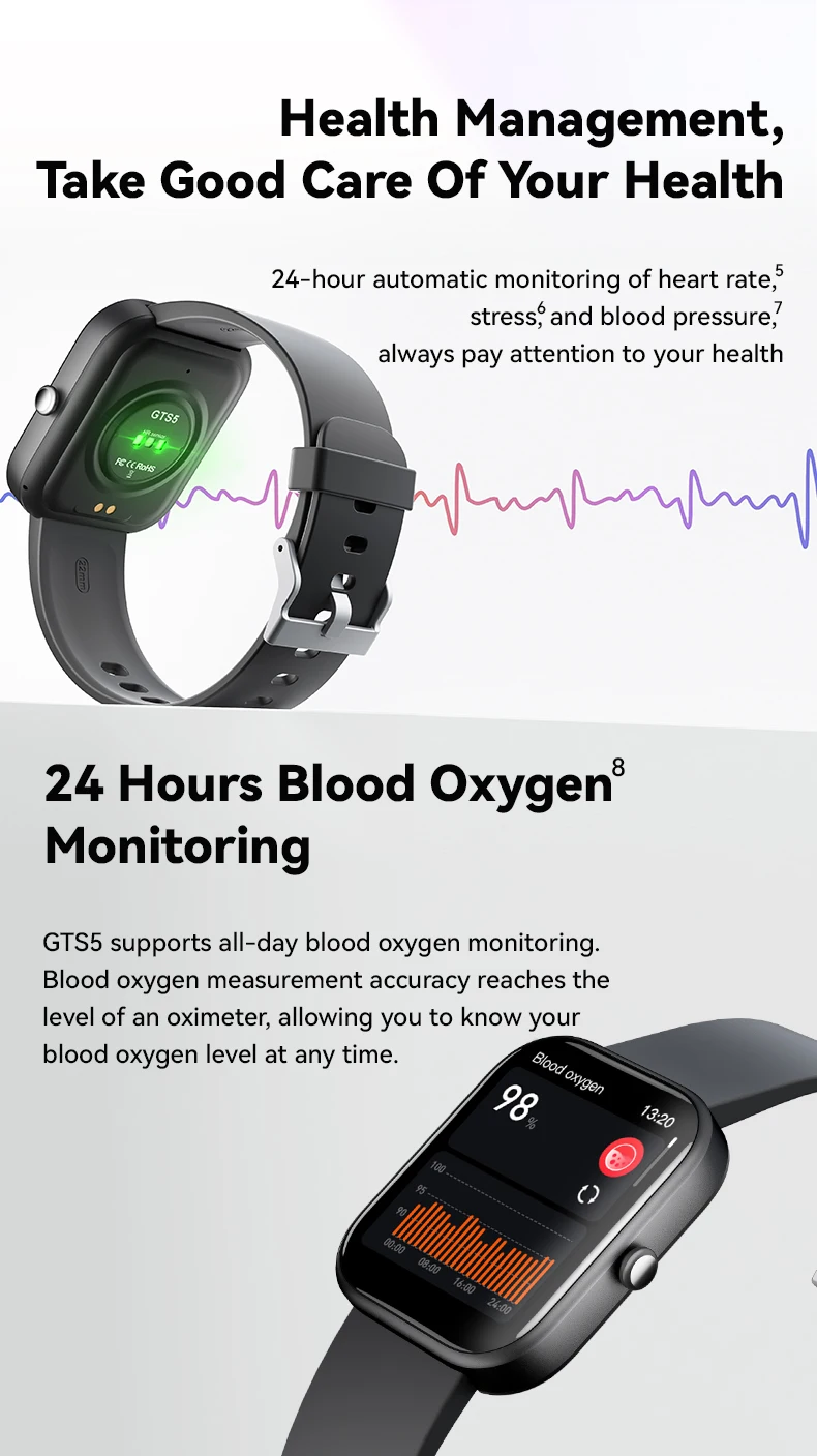Смарт-часы HUAWEI GTS 5 с поддержкой Bluetooth, функцией мониторинга сна и Пульсометром (art.: 3920c0a4c8363) - 3920c0a4c8363