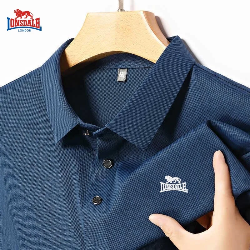 LONSDALE новая летняя высококачественная камуфляжная рубашка-поло с короткими рукавами для мужчин, модный, модный, повседневный, шелковистый и крутой топ