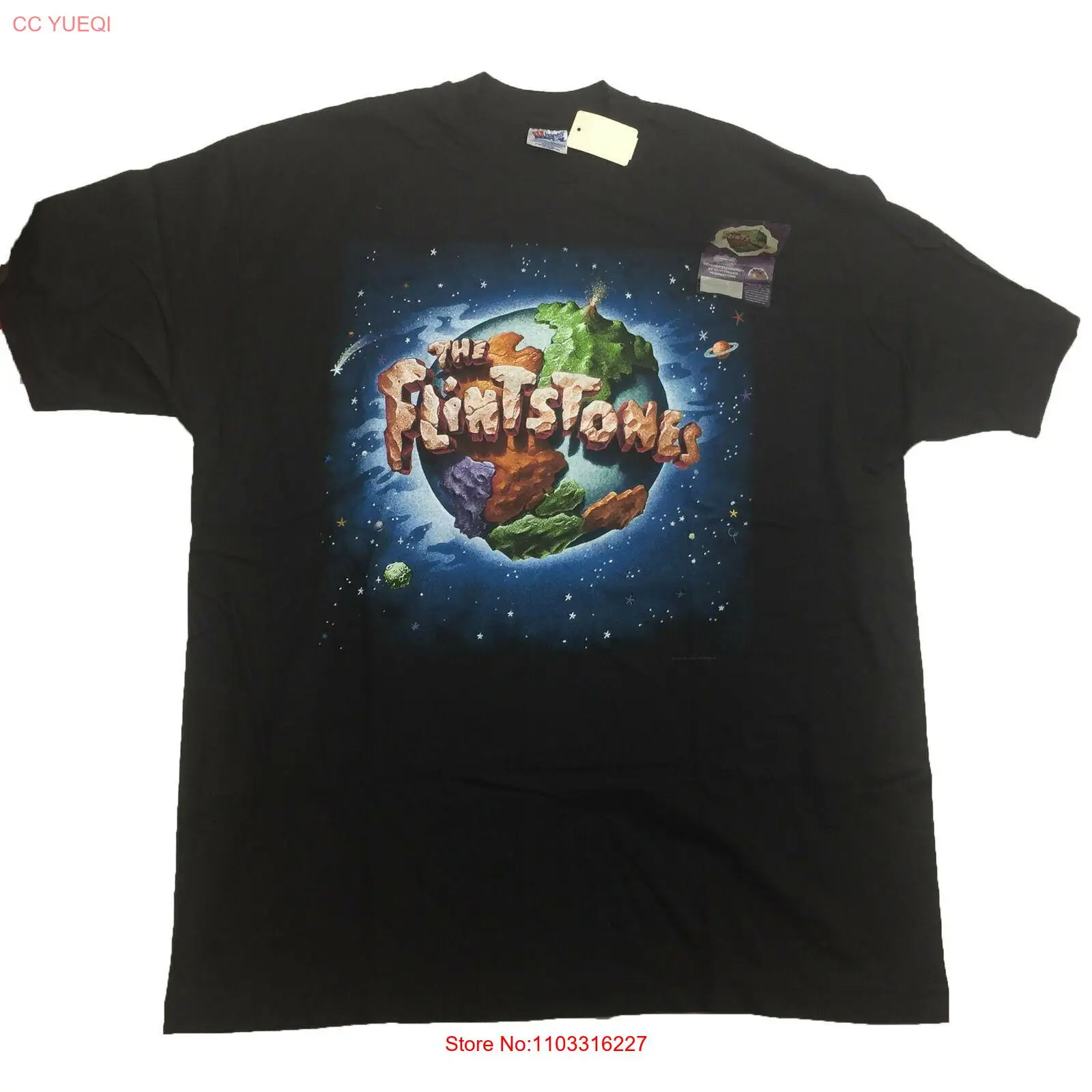 Новая черная футболка VTG Universal Studio Promo The Flinestones Planet, размер S