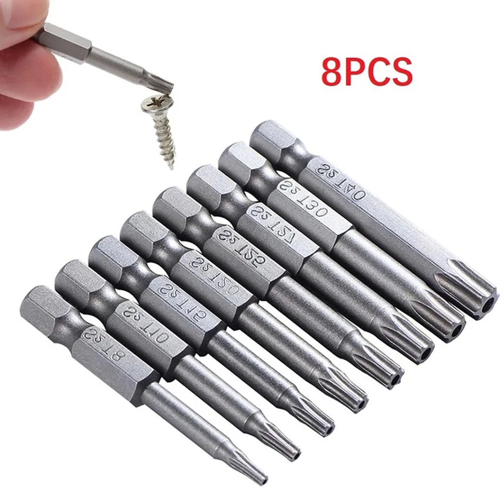 Отвертка Torx, 50 мм, 8 шт., с отверстиями