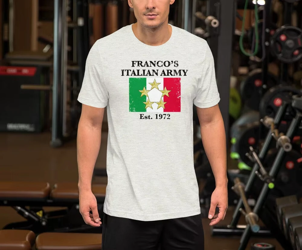 Футболка Franco's Italian Army Franco Harris НОВЫЕ футболки Уличная одежда Простые топы с круглым вырезом с принтом Мужская одежда Мужская и женская футболка