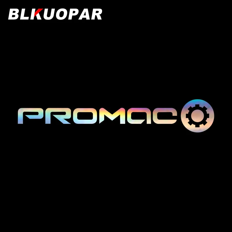 BLKUOPAR для логотипа Promac, автомобильные наклейки, креативные лазерные простые голографические наклейки, окклюзия, царапины, украшение для окон автомобиля