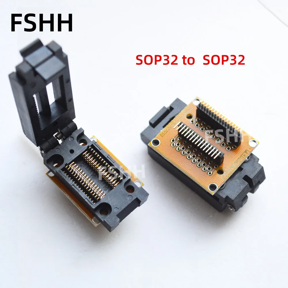 Тестовая розетка SOP32 — SOP32 SOP32 FP32 SOIC32, ширина гнезда микросхемы 14,2 мм, шаг 1,27–1,27 мм, онлайн-тестовый адаптер