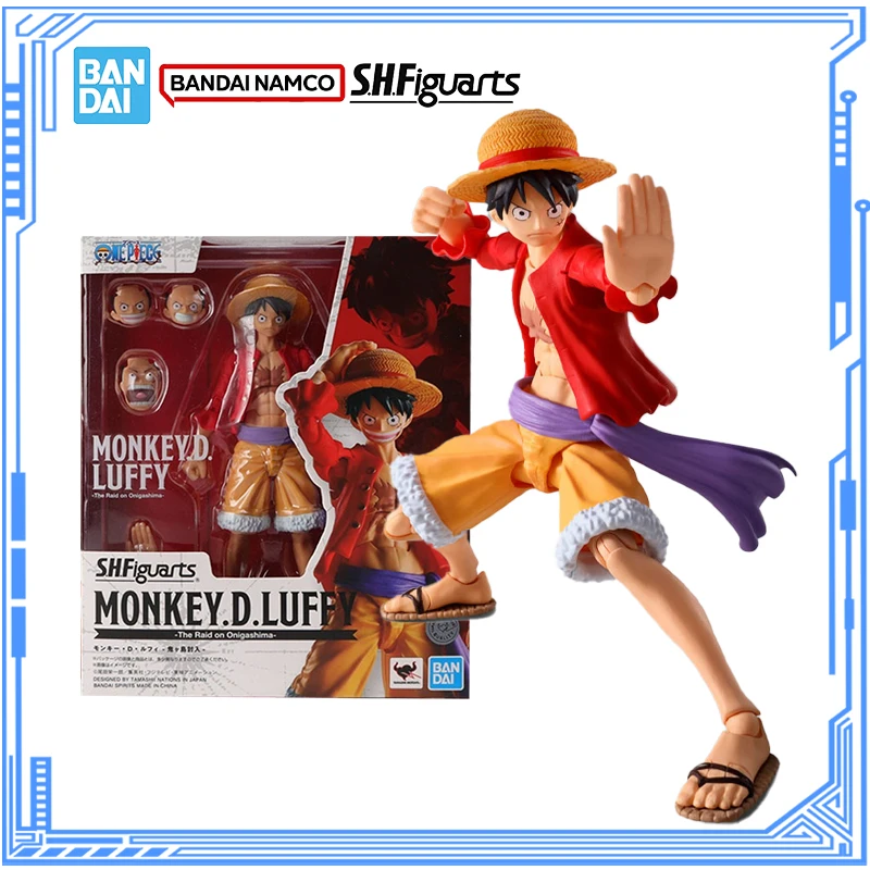 Bandai Genuine One Piece Model Kit Аниме Фигурки SHF Monkey D Luffy Raid on Onigashima Фигурка Коллекция Модель Игрушки