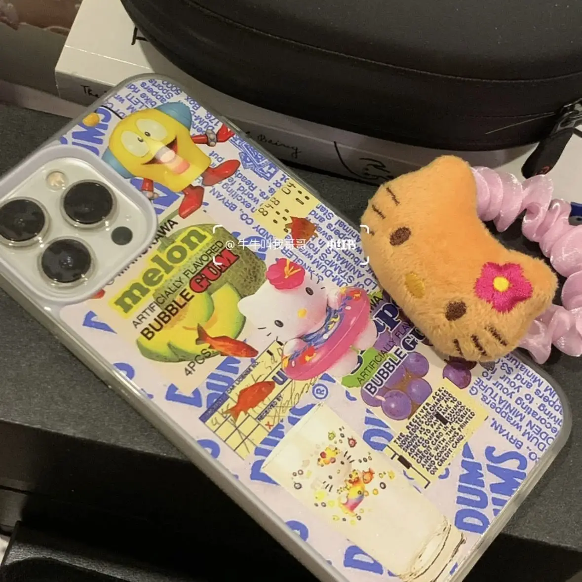 Фото Черная кожа Hellokitty Гавайская Милая Y2K девушки заколка для волос аниме путешествия праздничное украшение мультфильм Милая крутая фотография №4