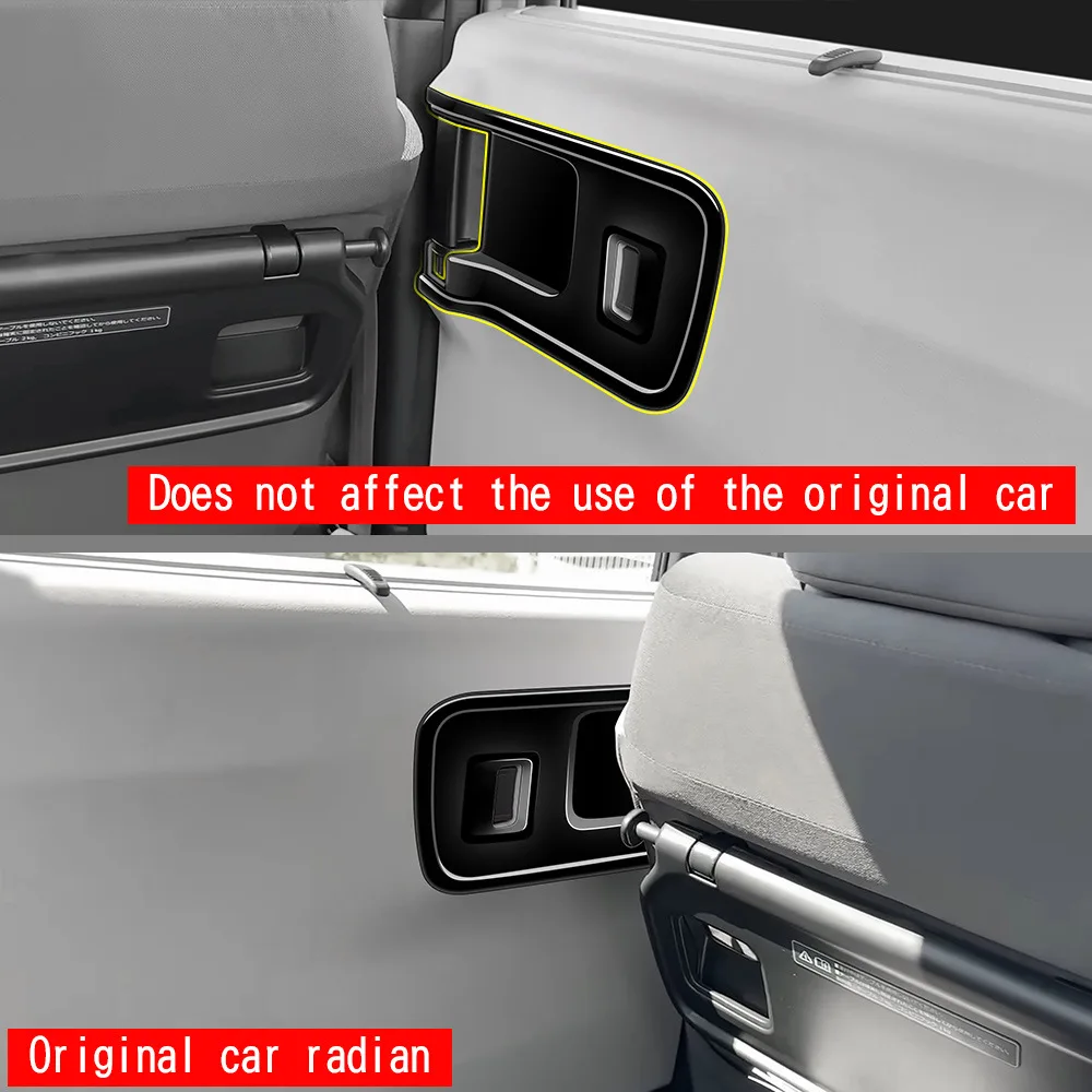 Фото Для Honda N-BOX 2024 2025 ABS углеродное волокно Middel внутренняя дверная чаша наклейка крышка отделка дверная тяга наклейка рамка Стайлинг №4