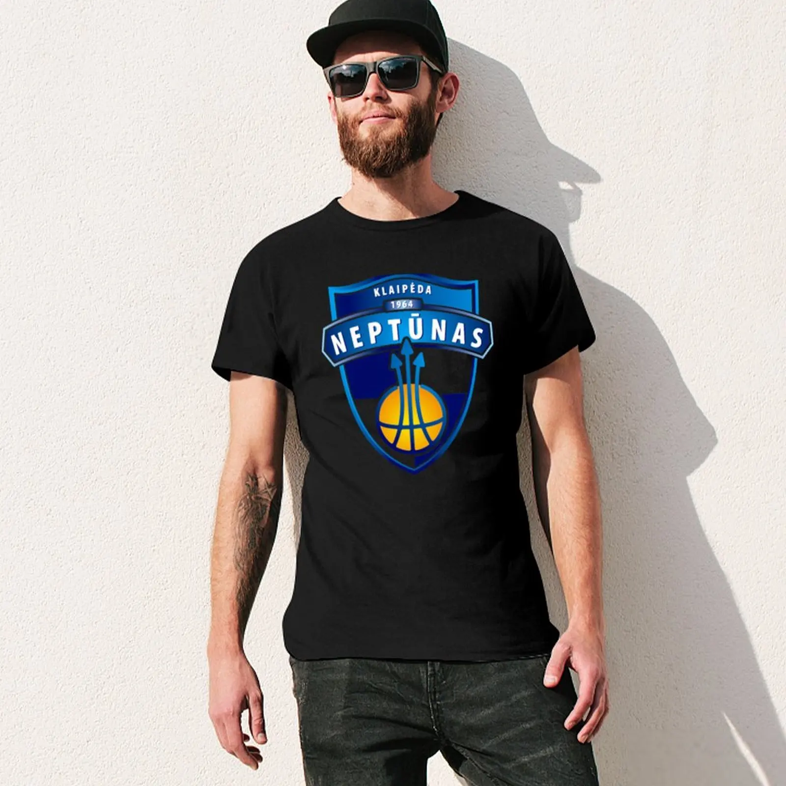 Фото Футболка с логотипом Klaipeda Neptunas Basketball, футболки на заказ, футболки с рисунком, одежда с графикой, тяжелые футболки для мужчин №3
