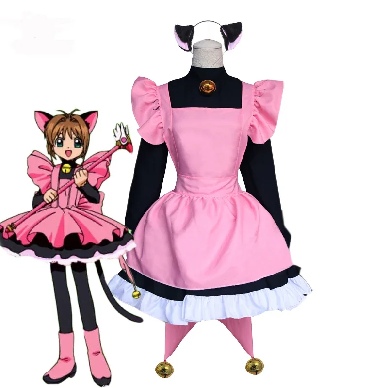 Аниме Card Captor Sakura Косплей Киномото Сакура Косплей Костюм