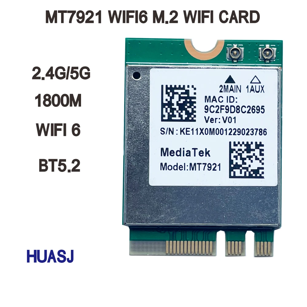 Wi-Fi 6 MT7921 1800M Bluetooth 5,2 для настольного ПК/ноутбука беспроводная Wi-Fi сетевая карта поддерживает windows10 / 11