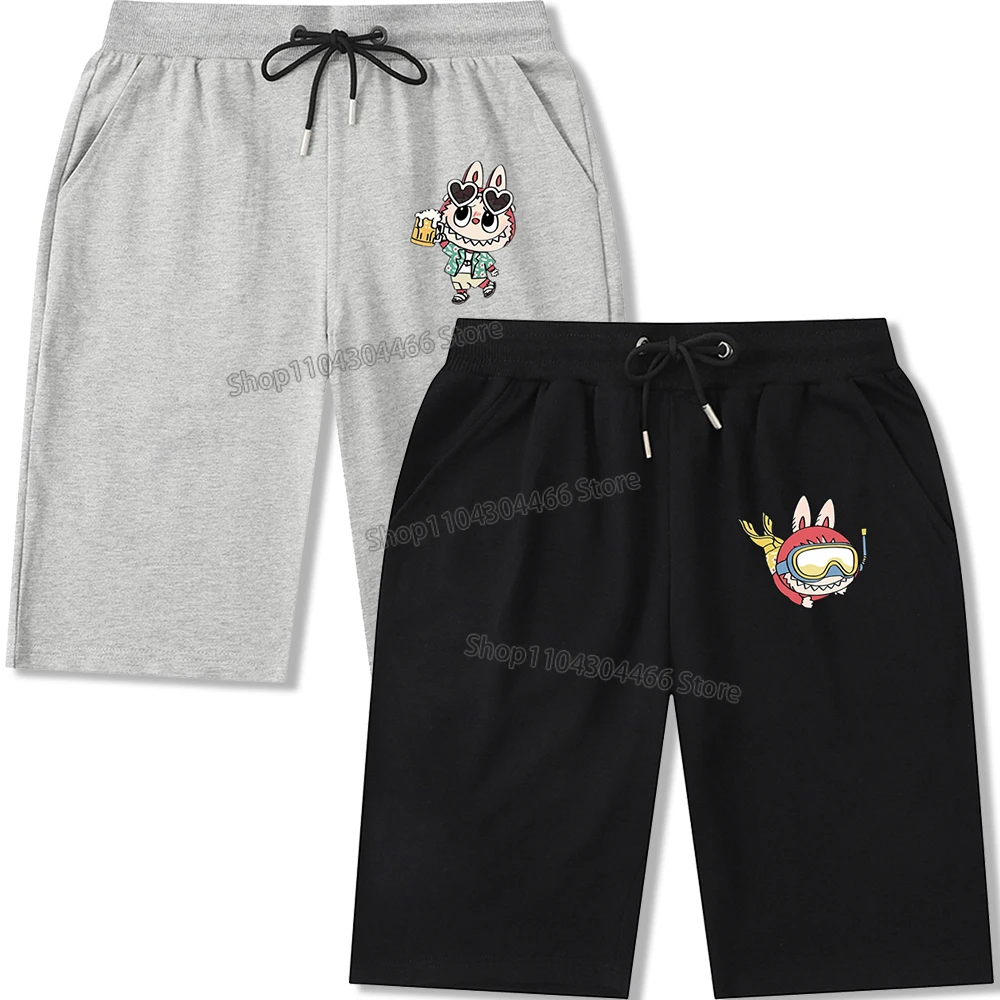 100% Cotton Labubu Shorts Pants for Men,women Anime Short Pants Fashion Graphic Shorts Gym Sport Summer Anime Costumes Gift