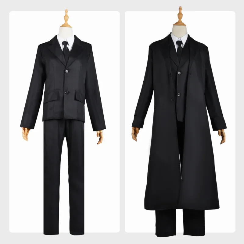 Фото Dazai Osamu Косплей Bungo Stray Dogs Костюм Костюм Jaket Panjang Mantel Jas Dewasa Pria Аниме Хэллоуин Костюм Pakaian Natal №3