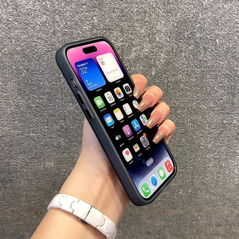 Фото Модный чехол для телефона MagSafe с беспроводной зарядкой для iPhone 16 14 15 pro max 13 16pro 12, Матовый Жесткий акриловый ударопрочный чехол-бампер №4
